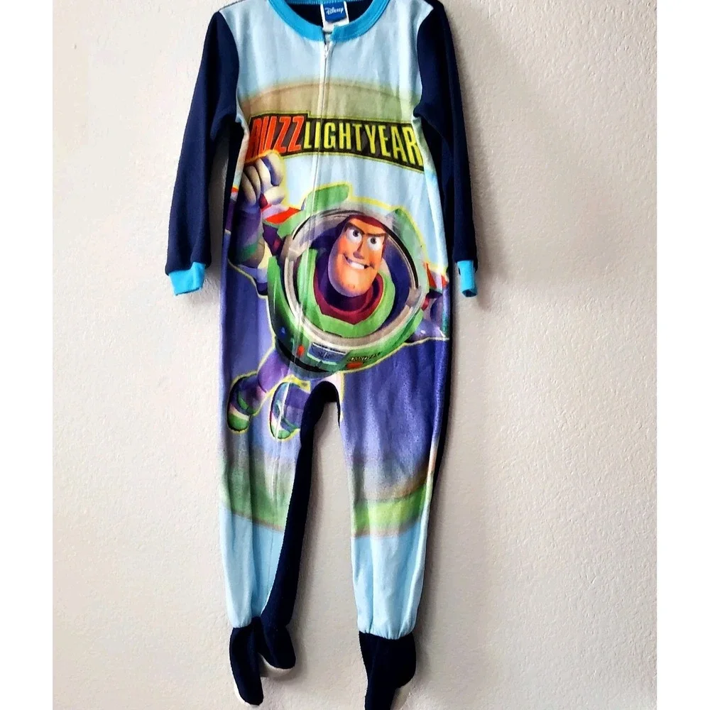 Disney ◇ Toy Story Buzz Lightyear Footed Blanket‎ Sleeper Pajamas ◇ Size 5T